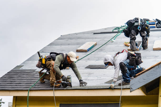 Professional Gutter Installation technician working in Bickleton, WA